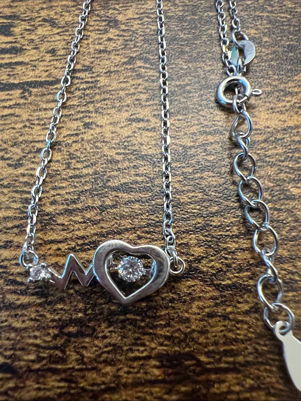 Sterling Silver Heart & Sparkle Pendant Necklace - Women Jewelry